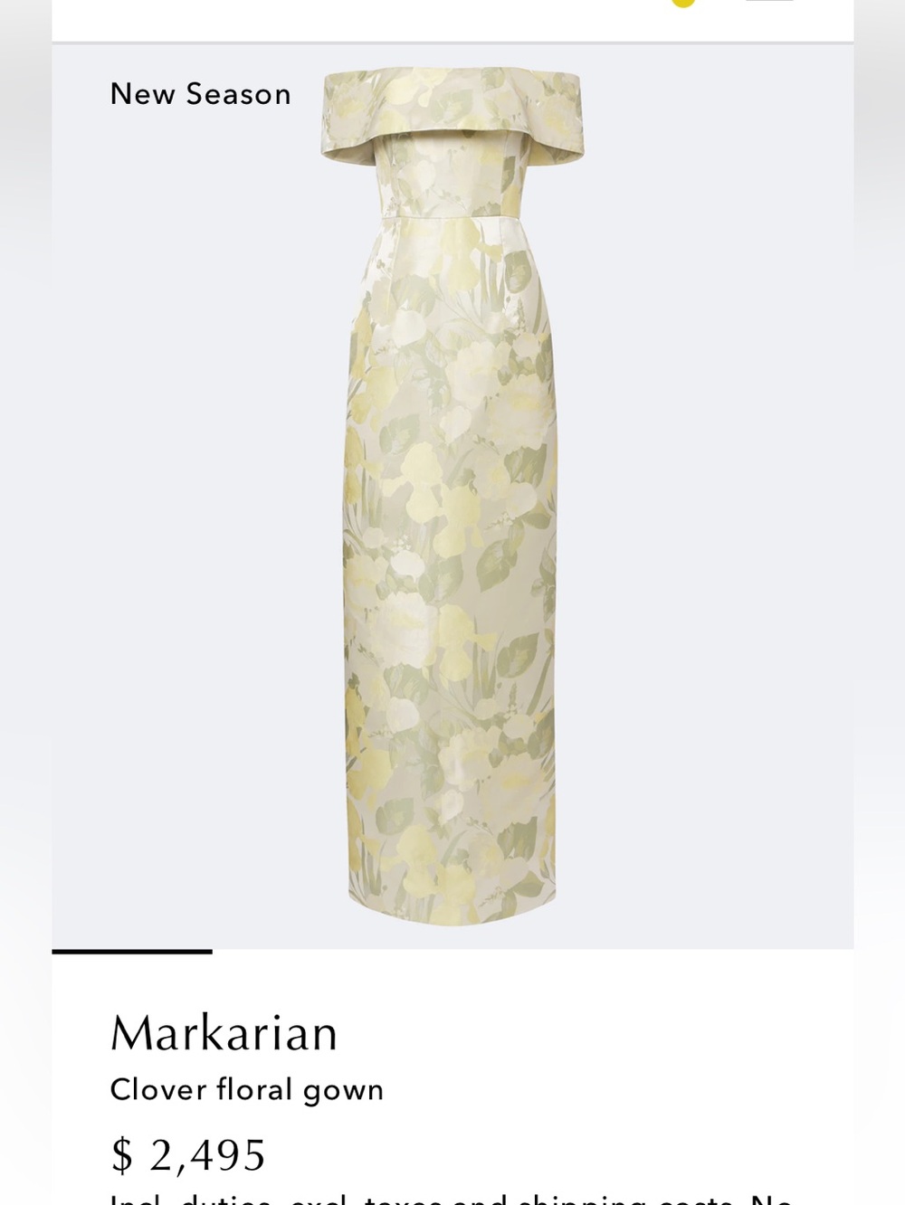 Markarian Pale Yellow and Cream Floral Maxi Skirt